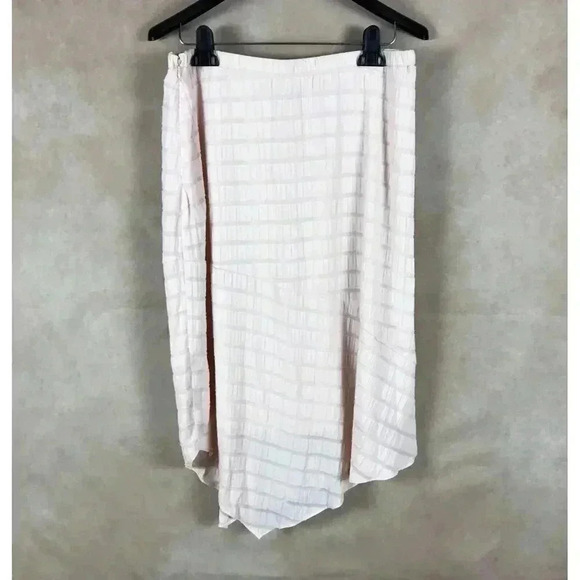ALFANI Seashell Pink Textured Illusion Asymmetrical Hem Skirt NEW Size 14 - Picture 11 of 11